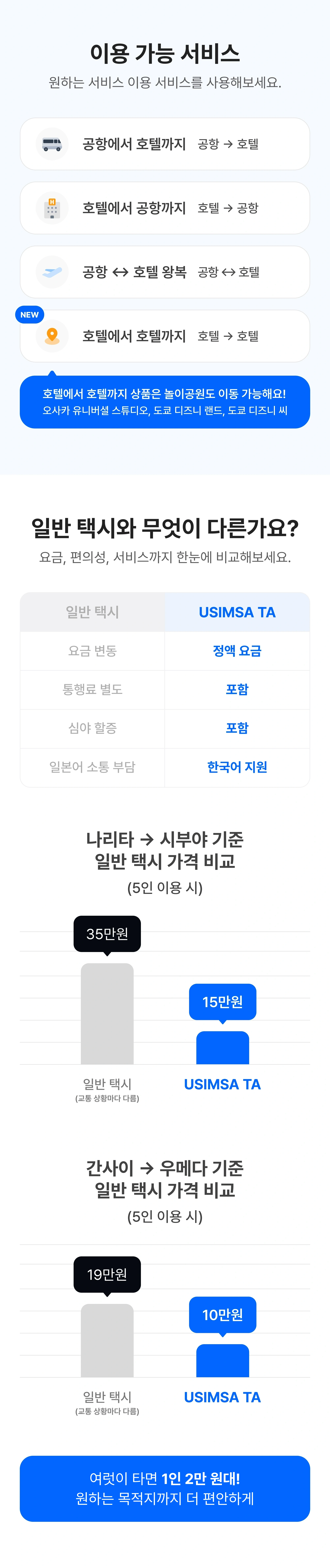 일본 프라이빗 차량 이동 서비스 대표 이미지